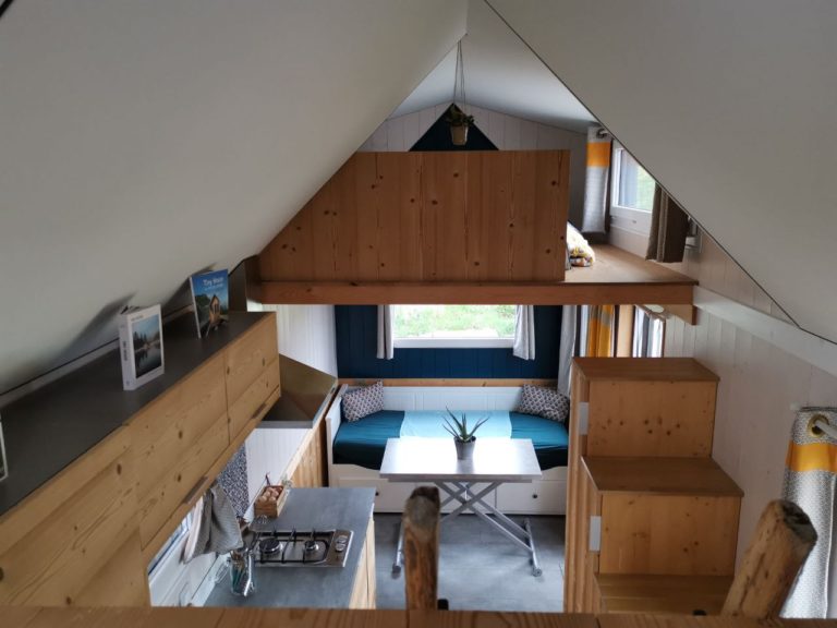 Tiny house-lachenalotte-Vue d'ensemble depuis la petite mezzanine